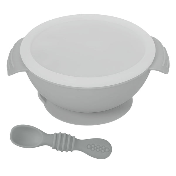Mess-free baby feeding set with suction base