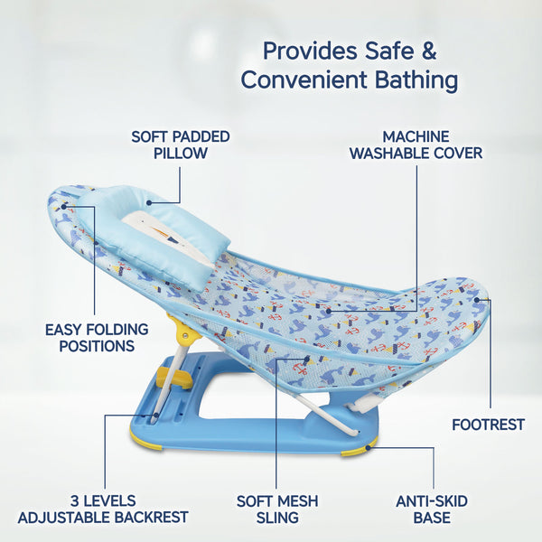 Hopop Anti-Skid Compact Baby Bather for Safe & Comfortable Bath Time