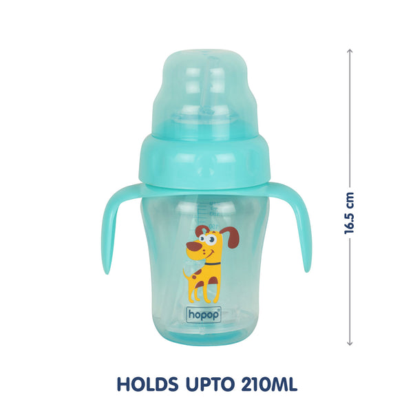 Hopop Spill-Proof Sipper Cup with Spout & Straw - 210ml