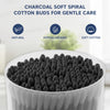 Hopop Black Charcoal Spiral Cotton Buds Paper Stem - 100 Pcs