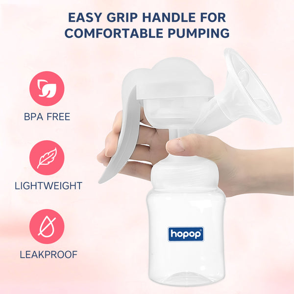 Hopop Manual Breast Pump - Gentle, Portable & Efficient Breastfeeding Support
