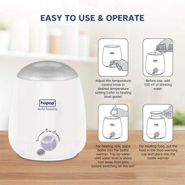 Hopop 2 in 1 Baby Bottle & Food Warmer - Fast Heating & Auto Shut-Off