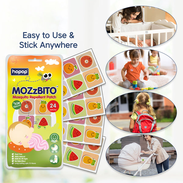 Hopop MoZzbito Mosquito Repellent Patches, Safe & Natural Protection for Kids - Assorted