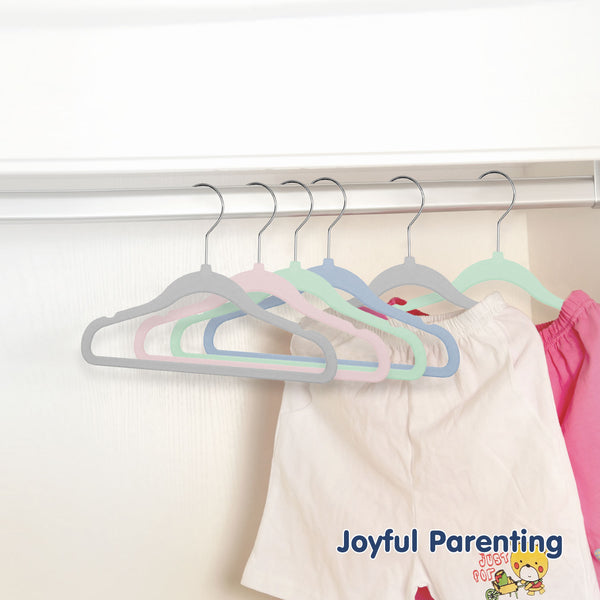 Hopop Non-Slip Velvet Baby Clothes Hangers - Pack of 6