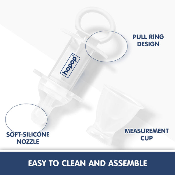 Hopop Multipurpose Baby Oral Medicine Dispenser / Feeding Syringe - White