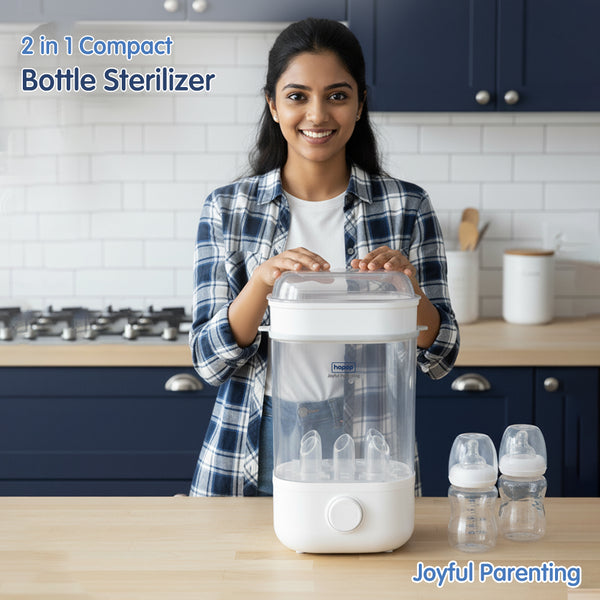 Hopop 2-in-1 Baby Bottle Steam Sterilizer - Compact & Travel-Friendly