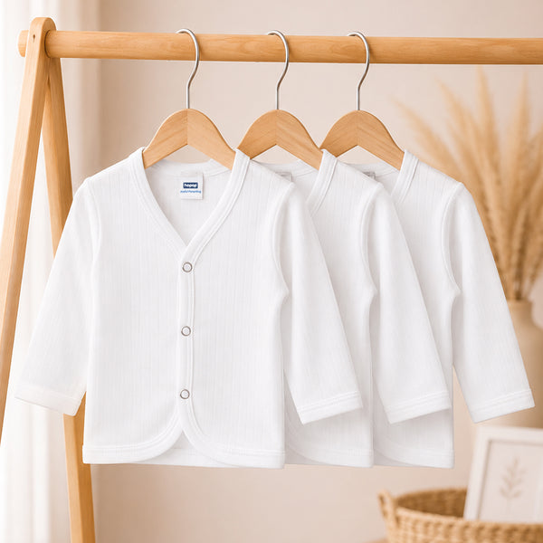 Baby Front Open Thermal Full Sleeve Top Pack of 3