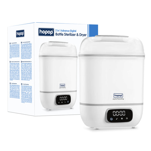 Hopop 2-in-1 Baby Bottle Sterilizer and Dryer - Fast Steam & Auto-Dry