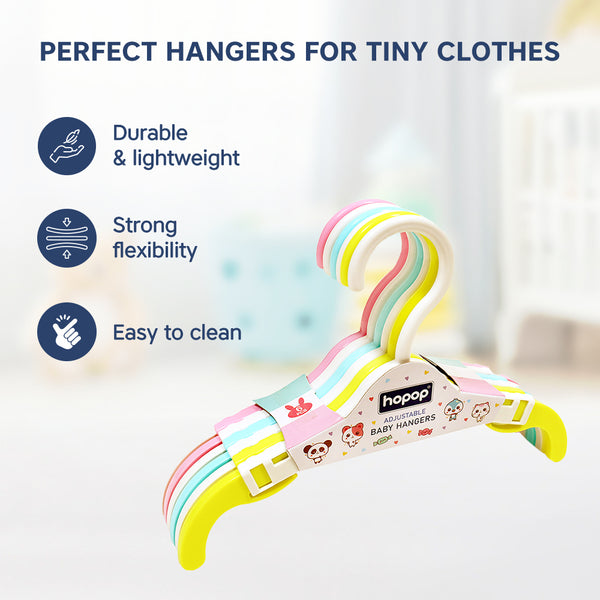 Hopop Adjustable Anti-Slip Baby Clothes Hangers – Pack of 6