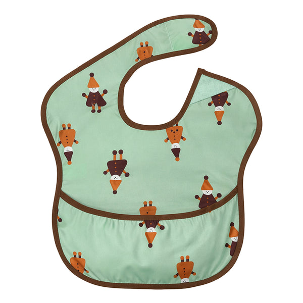 Hopop Easy-Clean Waterproof Baby Bib with Food Catcher Pocket