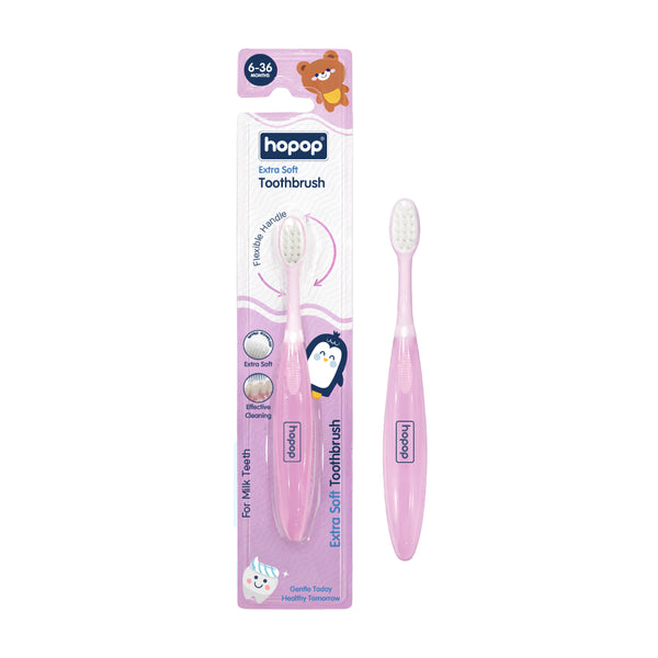 Hopop Extra Soft Baby Toothbrush for Gentle Milk Teeth & Gum Care 6–36 Months