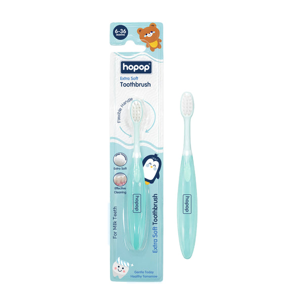 Hopop Extra Soft Baby Toothbrush for Gentle Milk Teeth & Gum Care 6–36 Months