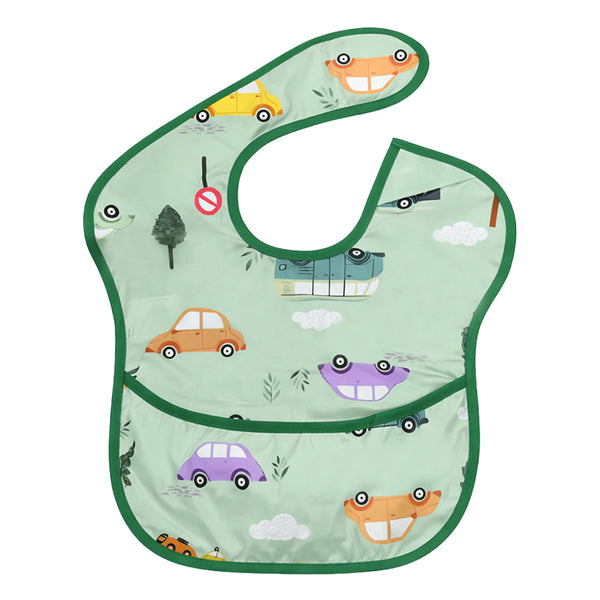 Hopop Easy-Clean Waterproof Baby Bib with Food Catcher Pocket