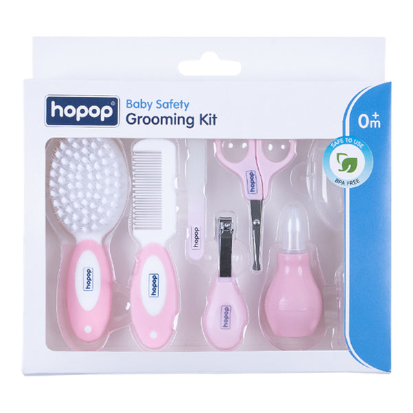 Hopop Grooming Kit for Newborns & Toddlers, 7 in 1 Grooming Set - Pink
