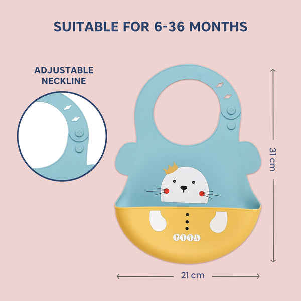 Hopop Easy Clean Crumb Catcher Silicone Bib