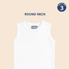 Hopop Baby Cotton Round Neck Sleeveless Romper Pack of 3 - White