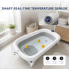 Smart Foldable Baby Bathtub with Temperature Sensor & Drain Plug - Grey