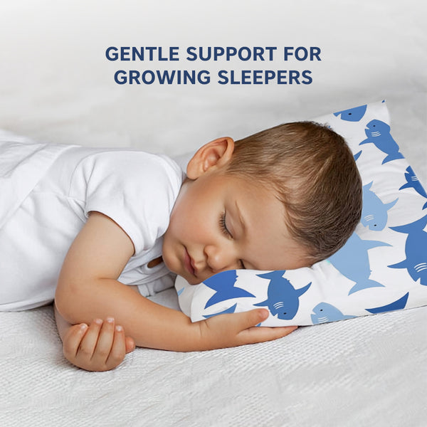 Hopop Soft & Breathable Premium Cotton Toddler Pillow with Pillowcase