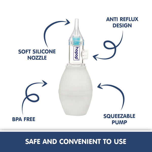 Hopop Anti-Reflux Baby Nose Cleaner, Gentle & Safe Nasal Aspirator