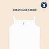 Hopop Baby Girls Sleeveless Cotton Camisole Vest Pack of 3 - White