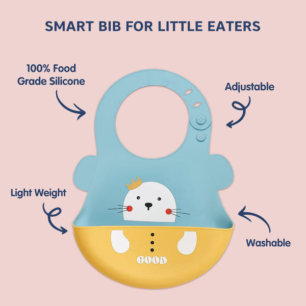 Hopop Easy Clean Crumb Catcher Silicone Bib