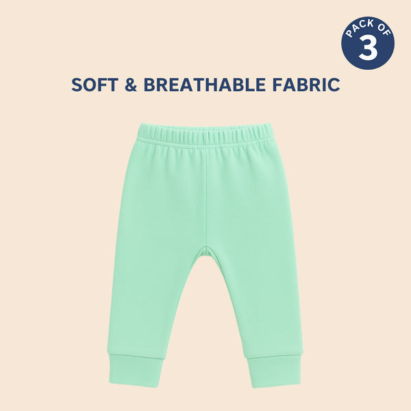 Hopop Baby Cotton Pajama Pants Pack of 3 - Multicolor