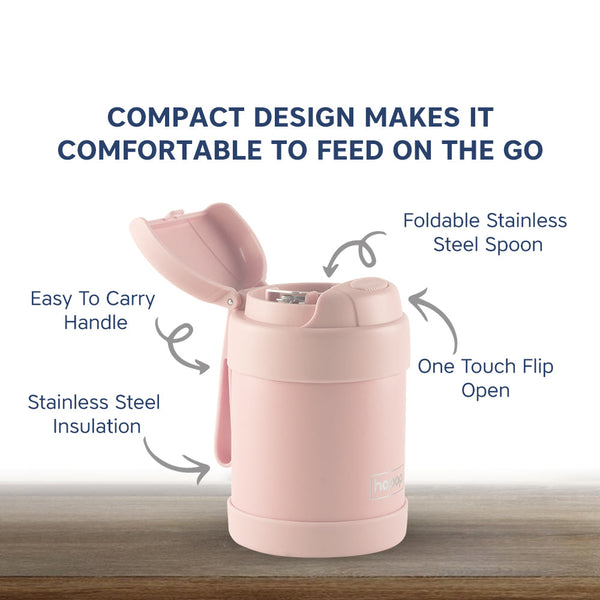 Hopop Insulated Food Jar with Spoon for Kids - 300ml