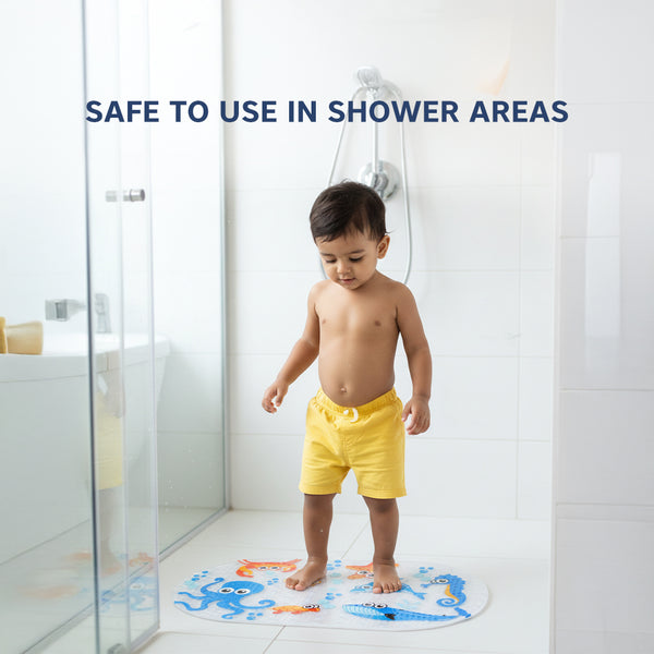 Hopop Non-Slip Cartoon Bath Mat for Kids – Soft & Safe Shower