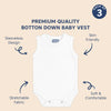 Hopop Baby Cotton Round Neck Sleeveless Romper Pack of 3 - White