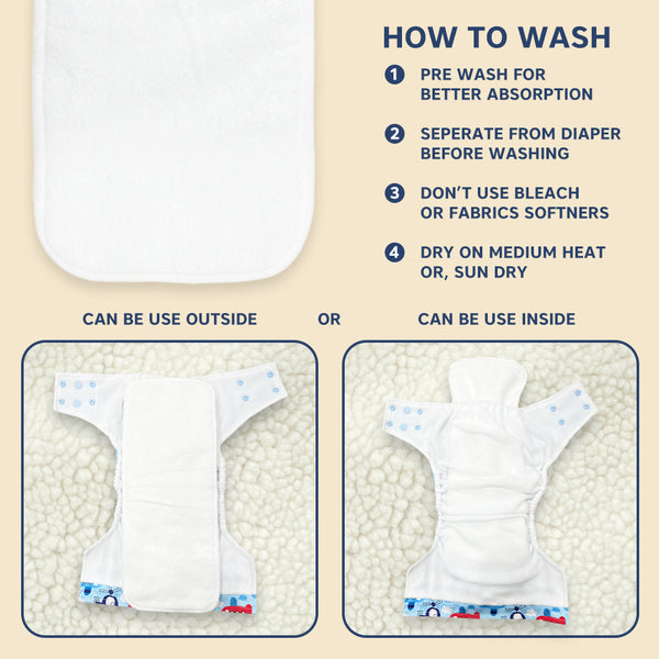 Hopop Washable & Reusable Baby Diaper Inserts