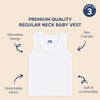 Hopop Baby Round Neck Sleeveless Cotton Vest Pack of 3 - White