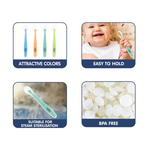 Silicone baby feeding spoons with soft tips – 2 pack
