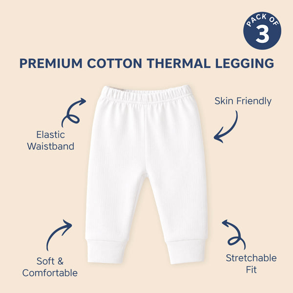 Baby Winter Thermal Pajama Pants Pack of 3