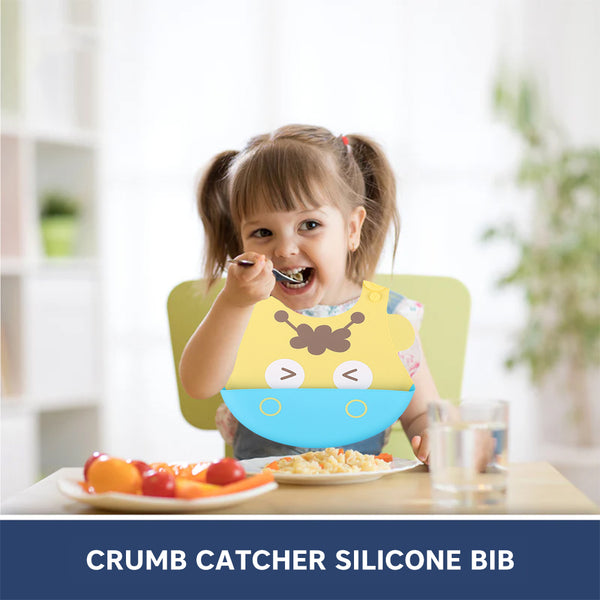 Hopop Easy Clean Crumb Catcher Silicone Bib