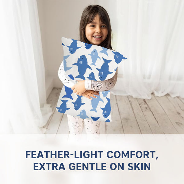 Hopop Soft & Breathable Premium Cotton Toddler Pillow with Pillowcase