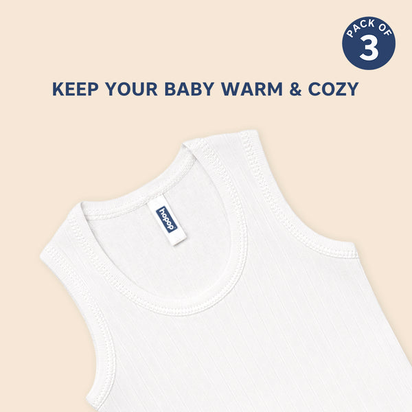 Baby Thermal Sleeveless Inner Vest Pack of 3