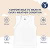 Hopop Baby Envelope Neck Sleeveless Cotton Vest Pack of 3 - White