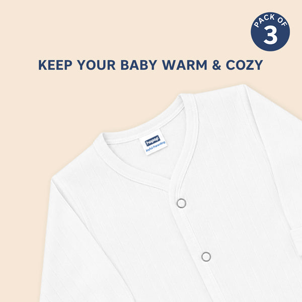 Baby Front Open Thermal Full Sleeve Top Pack of 3