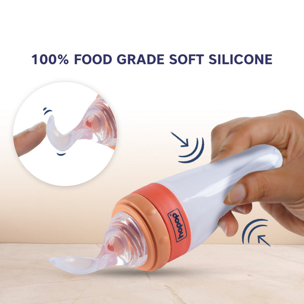 Hopop Soft Squeezy Silicone Spoon Food Feeder for Babies - 90ml