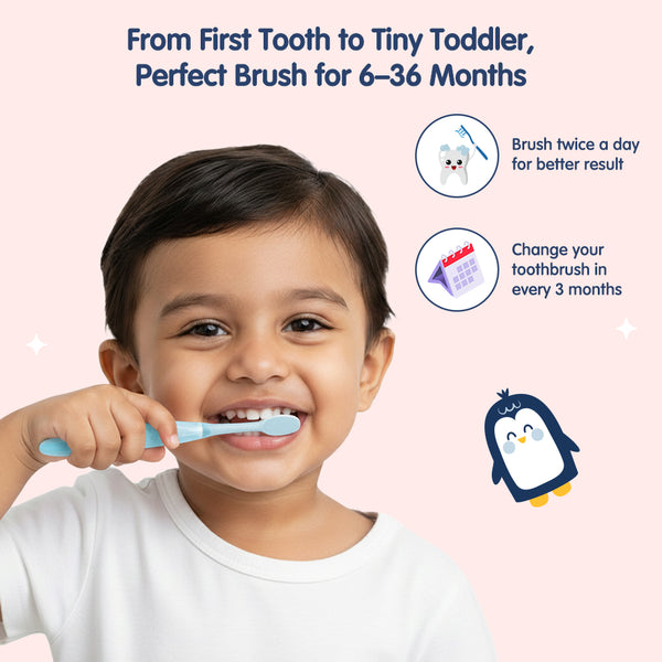 Hopop Extra Soft Baby Toothbrush for Gentle Milk Teeth & Gum Care 6–36 Months