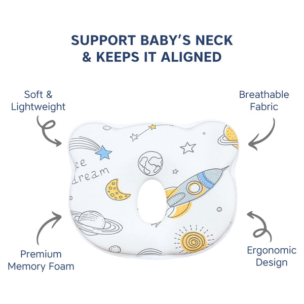 Head Shaping Memory Foam Pillow for Newborns