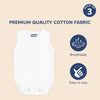 Hopop Baby Cotton Round Neck Sleeveless Romper Pack of 3 - White