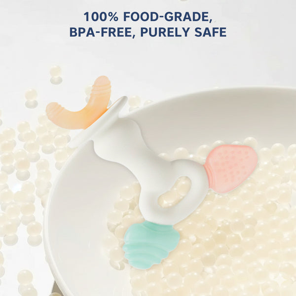 Hopop Silicone Baby Teether, Sensory Chew Toy for Gum Relief - Assorted