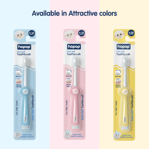 Hopop Soft Baby Toothbrush for Infants & Toddlers (6-36 Months) - Lama Design
