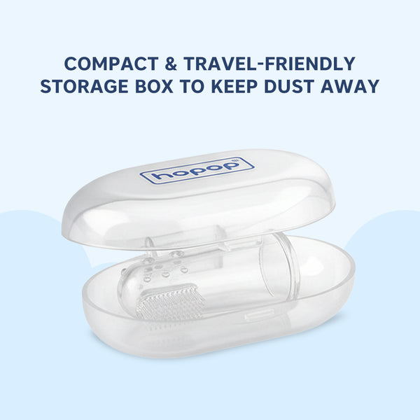 Hopop Silicone Baby Finger Toothbrush with Case Pack of 2