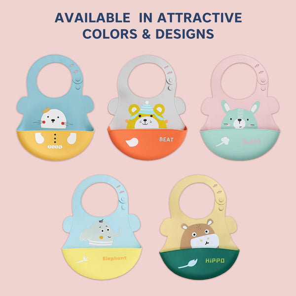 Hopop Easy Clean Crumb Catcher Silicone Bib