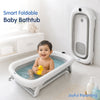 Smart Foldable Baby Bathtub with Temperature Sensor & Drain Plug - Grey