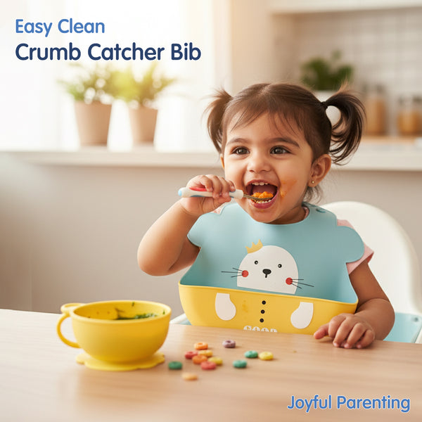 Hopop Easy Clean Crumb Catcher Silicone Bib