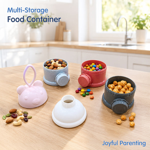 3-Layer Stackable Baby Milk Powder & Food Storage Container with Screw-On Lids - 330 ml