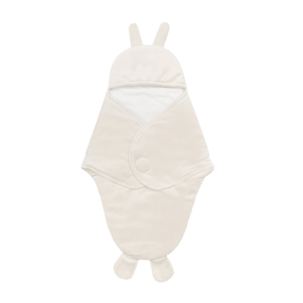 Hopop Baby Soft Fleece Hooded Wrapper Blanket - Cream